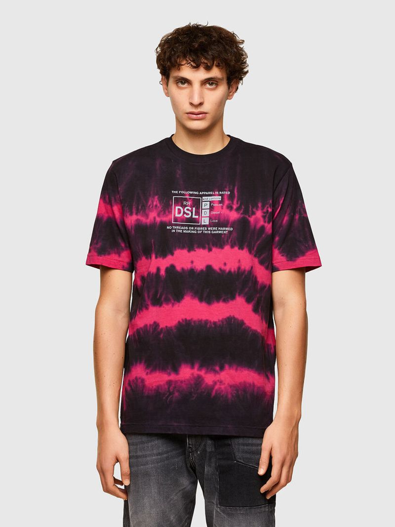 Camisetas Diesel T-Just-A38 Homem - Rosa/Pretas RDLCA-0856